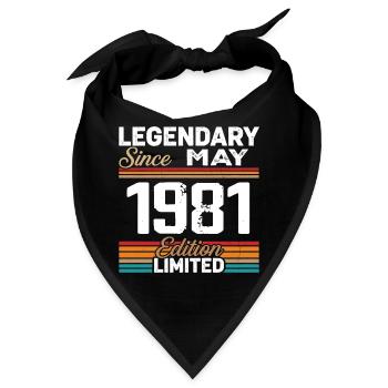 Mai 1981 Vintage Mai 1981 Retro Mai 1981 - Bandana - Schwarz - Vorne