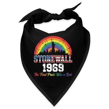 LGBTQ Stonewall 1969 – Der erste Pride war ein Aufruhr - Bandana - Schwarz - Vorne
