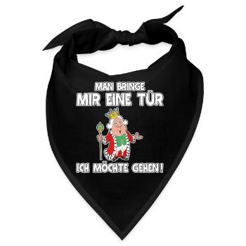 Königliche Spaßfigur mit Krone | bitte geh jetzt - Bandana - Schwarz - Vorne