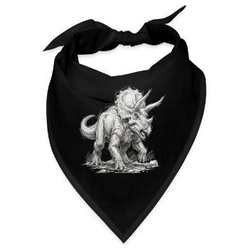 Triceratops Motiv Dinosaurier Urzeit Saurier - Bandana - Schwarz - Vorne