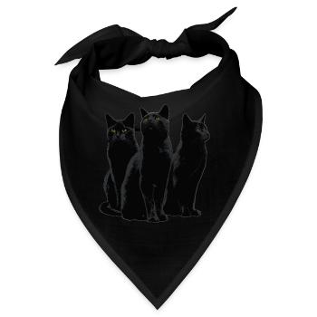Katzen Halloween - Bandana - Schwarz - Vorne