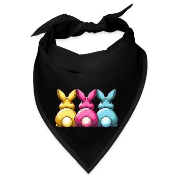 BUNTE OSTERHASEN Fröhliche Ostern - Bandana - Schwarz - Vorne
