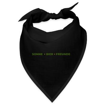 Sonne Bier FreundeT-Shirt–Frühlingsfest Biergarten - Bandana - Schwarz - Vorne