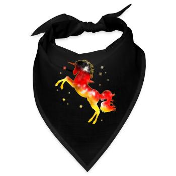 Einhorn Deutschland Fahne Farben Flagge Fußball - Bandana - Schwarz - Vorne