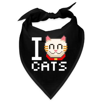 I Love Cats - Bandana - Schwarz - Vorne
