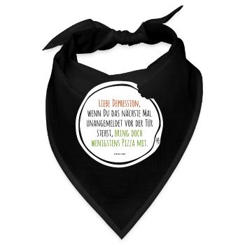 Depression Pizza - Bandana - Schwarz - Vorne