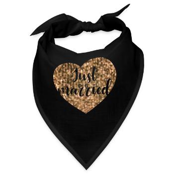 just married herz glam - Bandana - Schwarz - Vorne