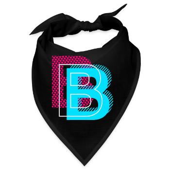 Anfangsbuchstabe B - Bandana - Schwarz - Vorne