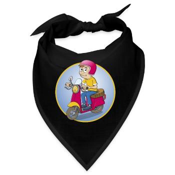 Der Rollerfahrer - Version1 - Bandana - Schwarz - Vorne