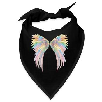 Wunderschöne pastellfarbene Engelsflügel - Bandana - Schwarz - Vorne