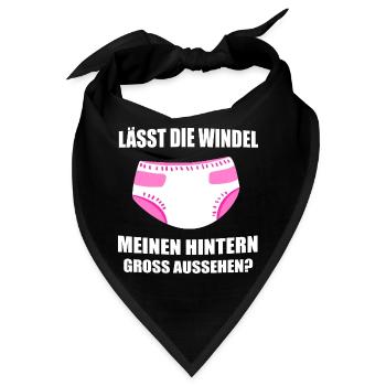 ABDL Mädchen Windel Diaper Geschenk - Bandana - Schwarz - Vorne