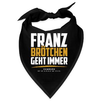 Franzbrötchen Hamburg Hamburch Gebäck Souvenir - Bandana - Schwarz - Vorne