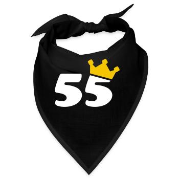 55 Krone 55. Geburtstag 55 Jahre - Bandana - Schwarz - Vorne