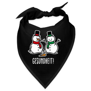 Gesundheit! lustige Schneemann Cartoon Weihnachten - Bandana - Schwarz - Vorne