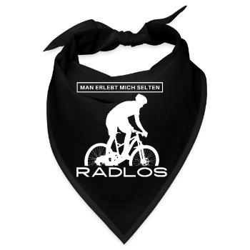 Man erlebt mich selten RADLOS - Bandana - Schwarz - Vorne
