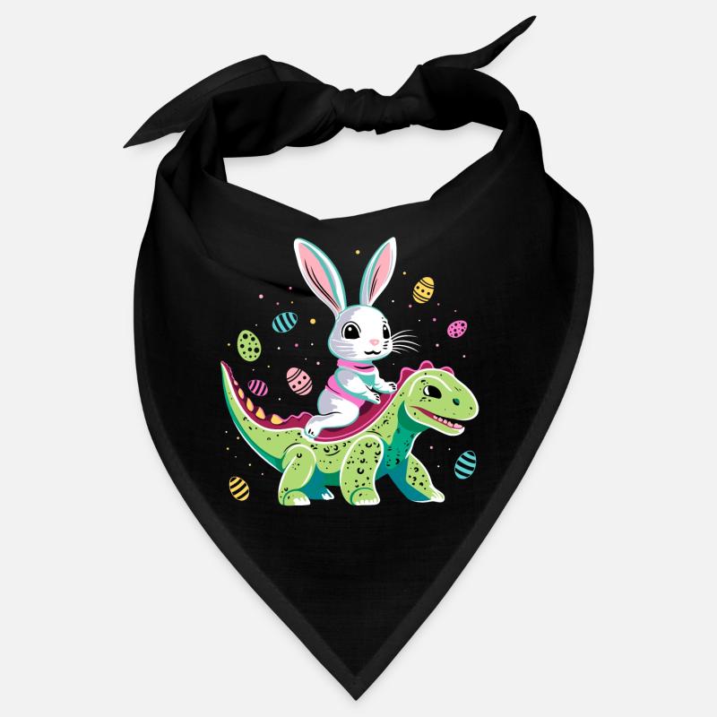Osterhase reitet auf Dinosaurier Bandana