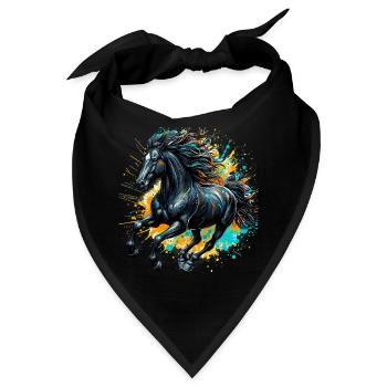 Pferd - Bandana - Schwarz - Vorne