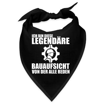 Bauleitung Baustelle Bauleiter Bauaufsicht - Bandana - Schwarz - Vorne