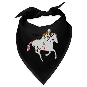 Abenteuerliches Reiter-Motiv - Bandana - Schwarz - Vorne