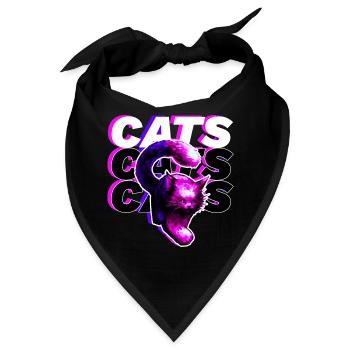 CATS, CATS, CATS · Bunte Raubkatze - Bandana - Schwarz - Vorne