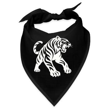 Tiger Silhouette - Bandana - Schwarz - Vorne