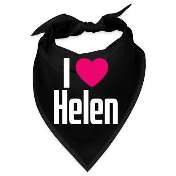 I Love Helen Pinkes Herz Ich liebe Helen - Bandana - Schwarz - Vorne