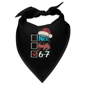 Nice Naughty 6 7 Weihnachten - Bandana - Schwarz - Vorne