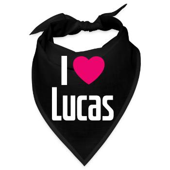I Love Lucas Pinkes Herz Ich liebe Lucas - Bandana - Schwarz - Vorne
