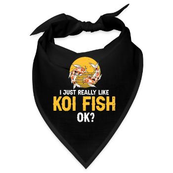 I Just Really Like Koi Fish Funny Casual Humor - Bandana - Schwarz - Vorne