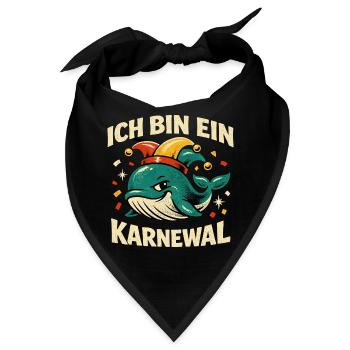 Ich Bin Ein Karnewal Jecke 5. Jahreszeit Wortspiel - Bandana - Schwarz - Vorne
