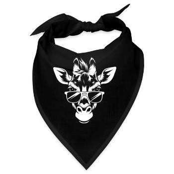 Cooler Giraffenkopf mit Sonnenbrille  - Bandana - Schwarz - Vorne
