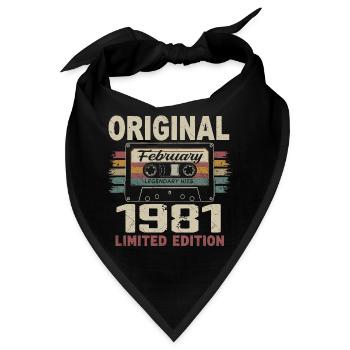 Februar 1981, Februar 1981 Geburtstagsgeschenk - Bandana - Schwarz - Vorne