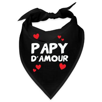 Opa der Liebe – Familien-Zärtlichkeits-Humorgeschenk - Bandana - Schwarz - Vorne