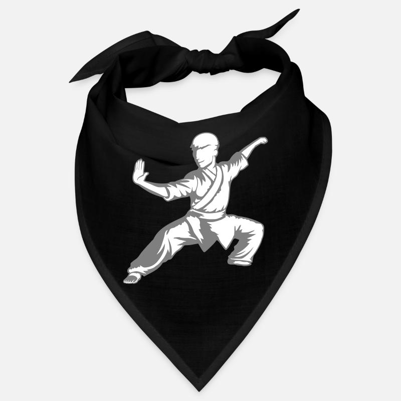 Kung Fu Kämpfer Kampfkunst Aktion Pose Angriff Bandana