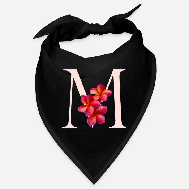Monogramme M avec fleur rose Bandana