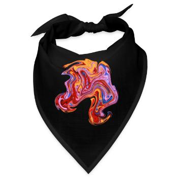 Farbwirbel Neon-Muster - Bandana - Schwarz - Vorne