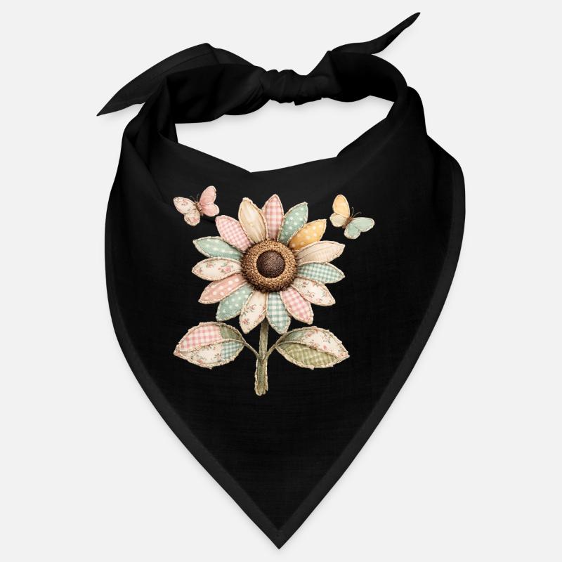 Sonnenblume Schmetterling Patchwork Vintage Bandana
