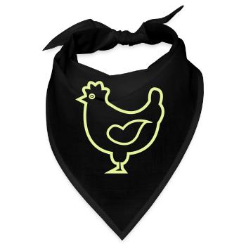 Neon-Kontur Huhn Design - Bandana - Schwarz - Vorne