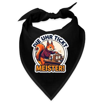 Blitzschach Die Uhr tickt Meister Schachtimer - Bandana - Schwarz - Vorne