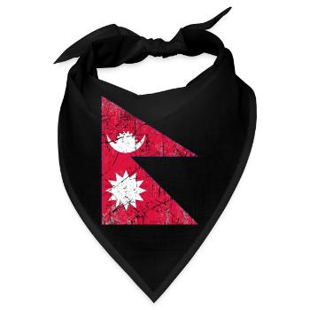 Nepal Flagge Flagge Fahne Flagge Drapeau Bandera - Bandana - Schwarz - Vorne