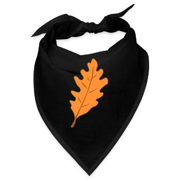 Eiche - Blatt - Herbst - Bandana - Schwarz - Vorne