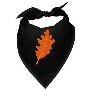 Eiche - Eichenblatt - Herbst - Bandana - Schwarz - Vorne