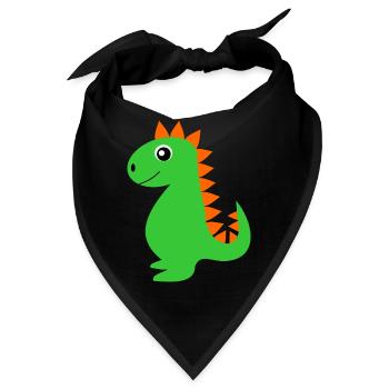 Dino Dinosaurier Geschenk Geburt Babyparty Taufe  - Bandana - Schwarz - Vorne