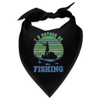 I D Rather Be Fishing Fan Angler Geschenk T-Shirt - Bandana - Schwarz - Vorne