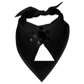 Schwarzes Mädchen mit süßem Haar und weißer Jacke - Bandana - Schwarz - Vorne