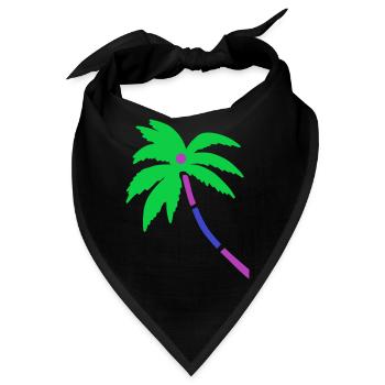 Palme Bunt dreifarbig - Bandana - Schwarz - Vorne
