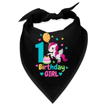 1. Geburtstag. erster Geburtstag - Bandana - Schwarz - Vorne