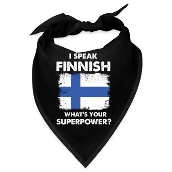 speak finnish superpower - Bandana - Schwarz - Vorne