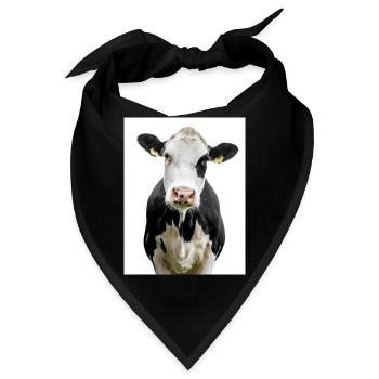 Cow. Kuh. koe. ko. vaca. ku. lehmä. vache - Bandana - Schwarz - Vorne