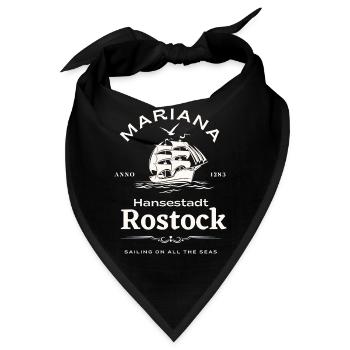 Rostock Hansestadt-Mariana- Schiff & Möwen-Hanse - Bandana - Schwarz - Vorne